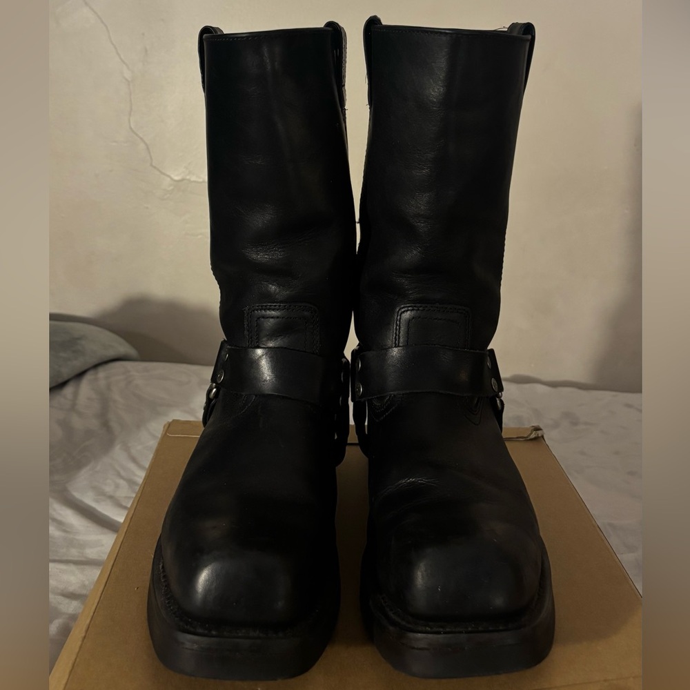 Harley-Davidson Black Leather Harness Boots